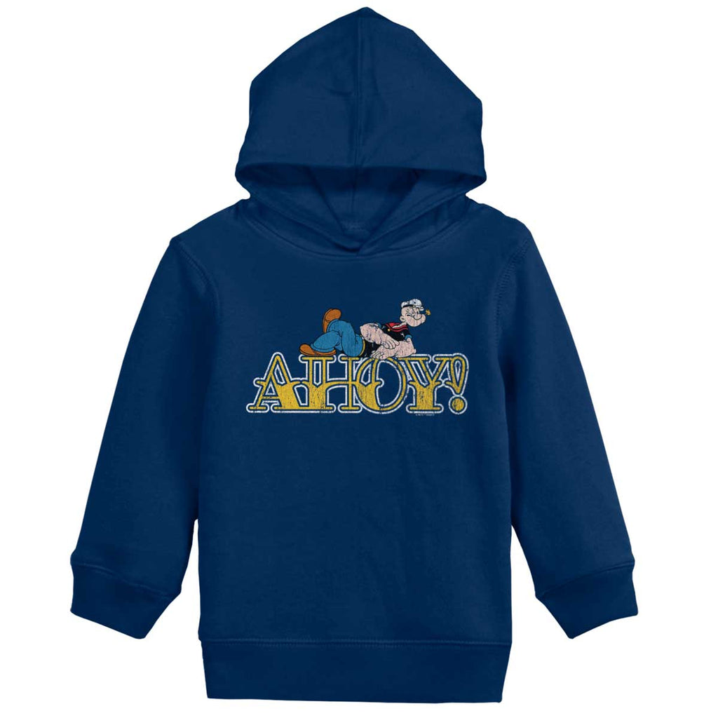 Ahoy Popeye Toddler Pullover Hoodie-Direct To Garment Print-Brisco Baby