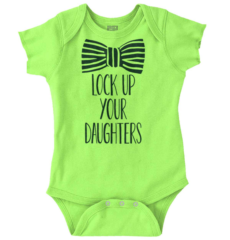 Lock Up Your Daughters Romper Bodysuit-Direct To Garment Print-Brisco Baby
