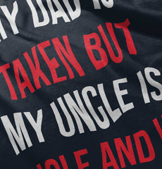 Dad Taken Uncle Sing Toddler Ruffled Trim T-Shirt-Direct To Garment Print-Brisco Baby