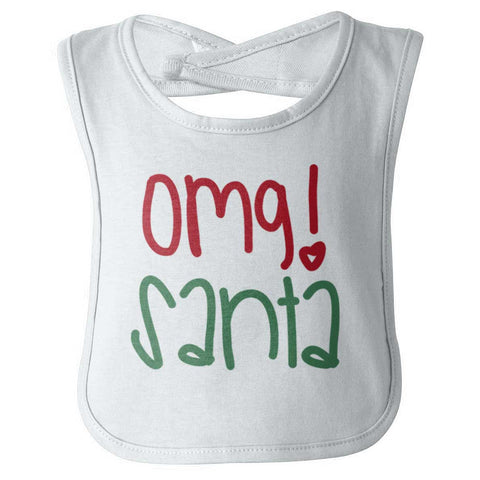OMG Santa Infant Baby Bib-Direct To Garment Print-Brisco Baby