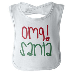OMG Santa Infant Baby Bib-Direct To Garment Print-Brisco Baby