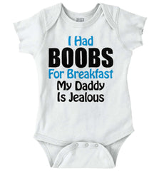 Dad Is Jealous Romper Bodysuit-Direct To Garment Print-Brisco Baby