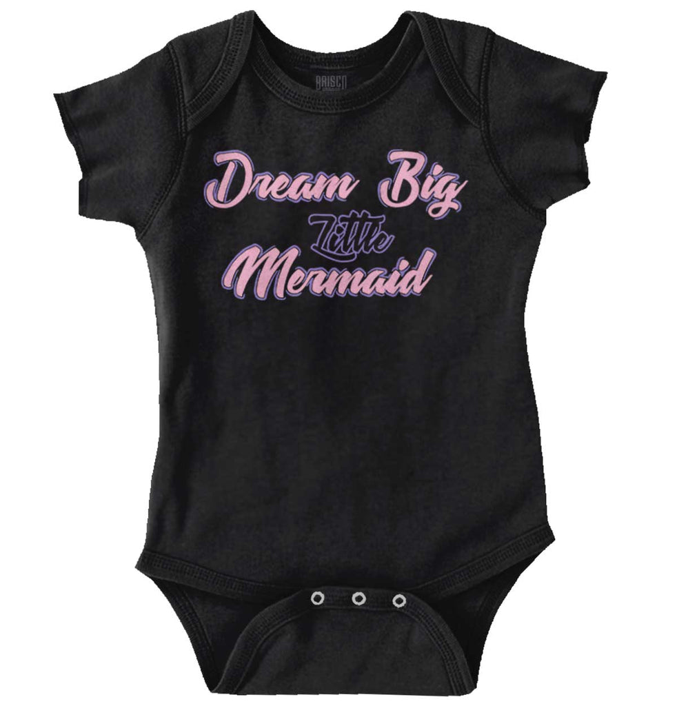 Dream Big Little Mermaid Romper Bodysuit-Direct To Garment Print-Brisco Baby