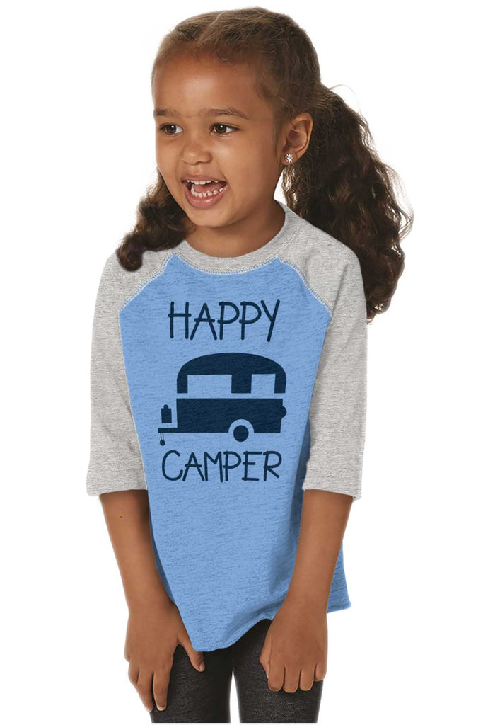 Happy Camper Toddler Baseball-Direct To Garment Print-Brisco Baby
