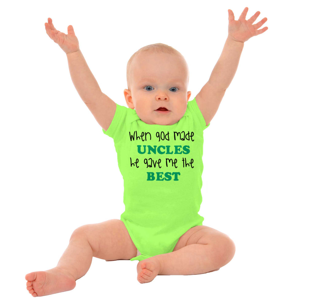 When God Made Uncles Romper Bodysuit-Direct To Garment Print-Brisco Baby