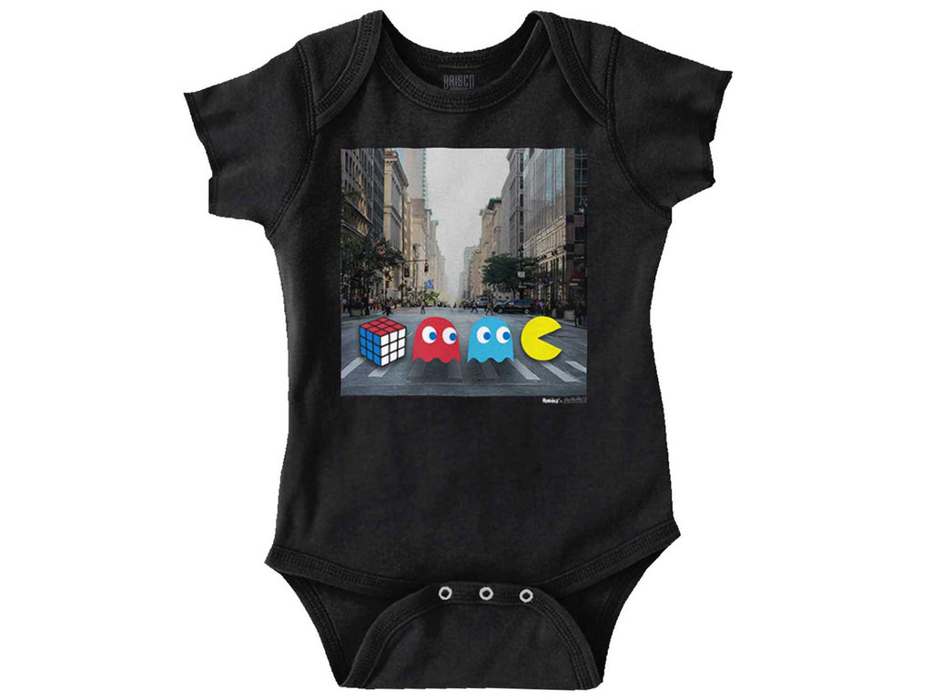 The Beatles Pac-Man Romper Bodysuit-Direct To Garment Print-Brisco Baby