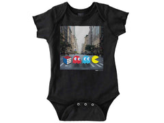 The Beatles Pac-Man Romper Bodysuit-Direct To Garment Print-Brisco Baby
