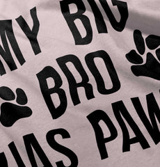 Big Bro Has Paws Toddler Ruffled Trim T-Shirt-Direct To Garment Print-Brisco Baby