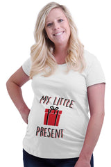 My Little Present Maternity T-Shirt-Direct To Garment Print-Brisco Baby