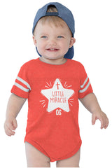 Little Miracle Football Romper Bodysuit-Direct To Garment Print-Brisco Baby