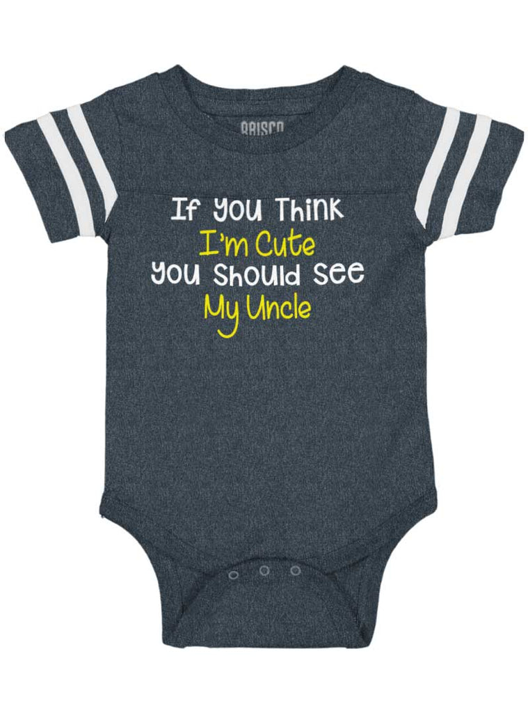 See My Uncle Football Romper Bodysuit-Direct To Garment Print-Brisco Baby