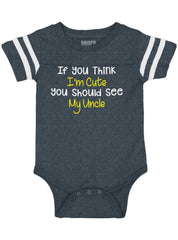See My Uncle Football Romper Bodysuit-Direct To Garment Print-Brisco Baby