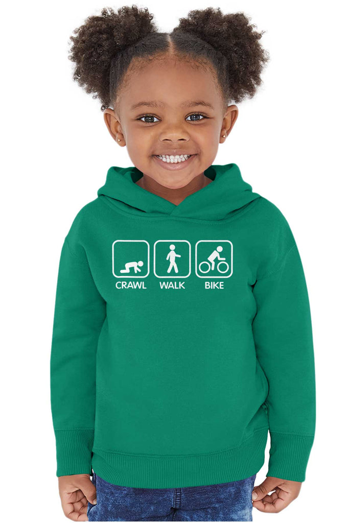 Crawl Walk Bike Toddler Pullover Hoodie-Direct To Garment Print-Brisco Baby