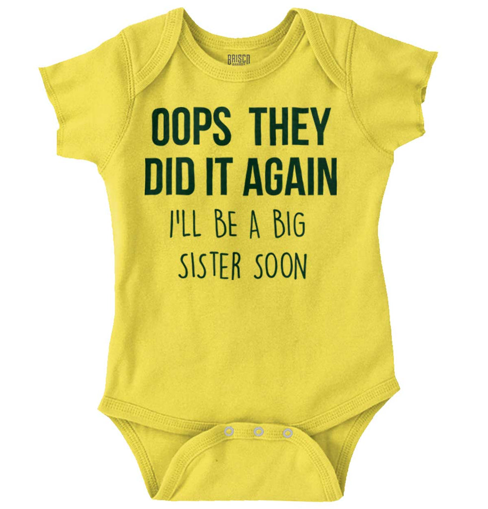 Oops They Did It Again Big Sister Romper Bodysuit-Direct To Garment Print-Brisco Baby