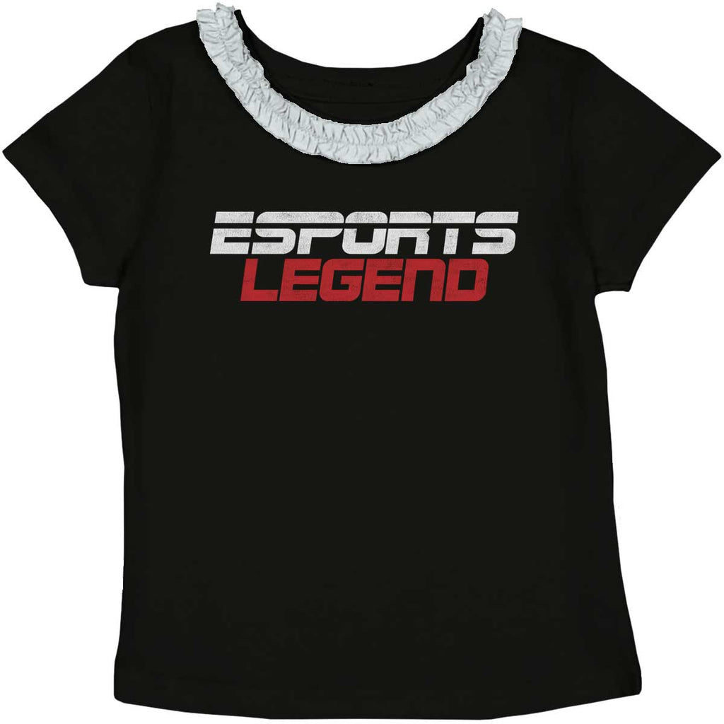 Sports Legend Professional Gamer Toddler Ruffled Trim T-Shirt-Direct To Garment Print-Brisco Baby