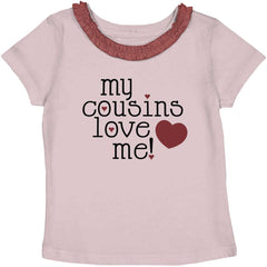 Cousins Love Me Toddler Ruffled Trim T-Shirt-Direct To Garment Print-Brisco Baby