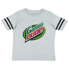 Gamer Dude Video Gaming Geek Toddler Football Jersey Tee-Direct To Garment Print-Brisco Baby
