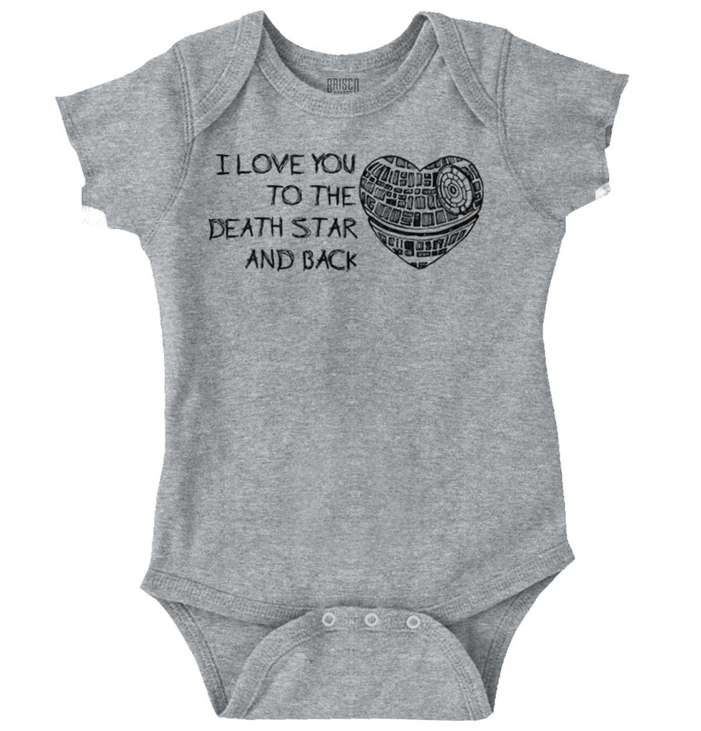 Love You Death Star Romper Bodysuit-Direct To Garment Print-Brisco Baby