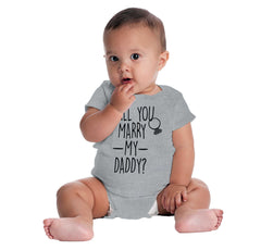 Marry My Daddy Romper Bodysuit-Direct To Garment Print-Brisco Baby
