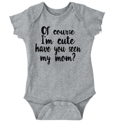 Cute Mom Romper Bodysuit-Direct To Garment Print-Brisco Baby