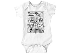 Pac-Man Comic Book Romper Bodysuit-Direct To Garment Print-Brisco Baby
