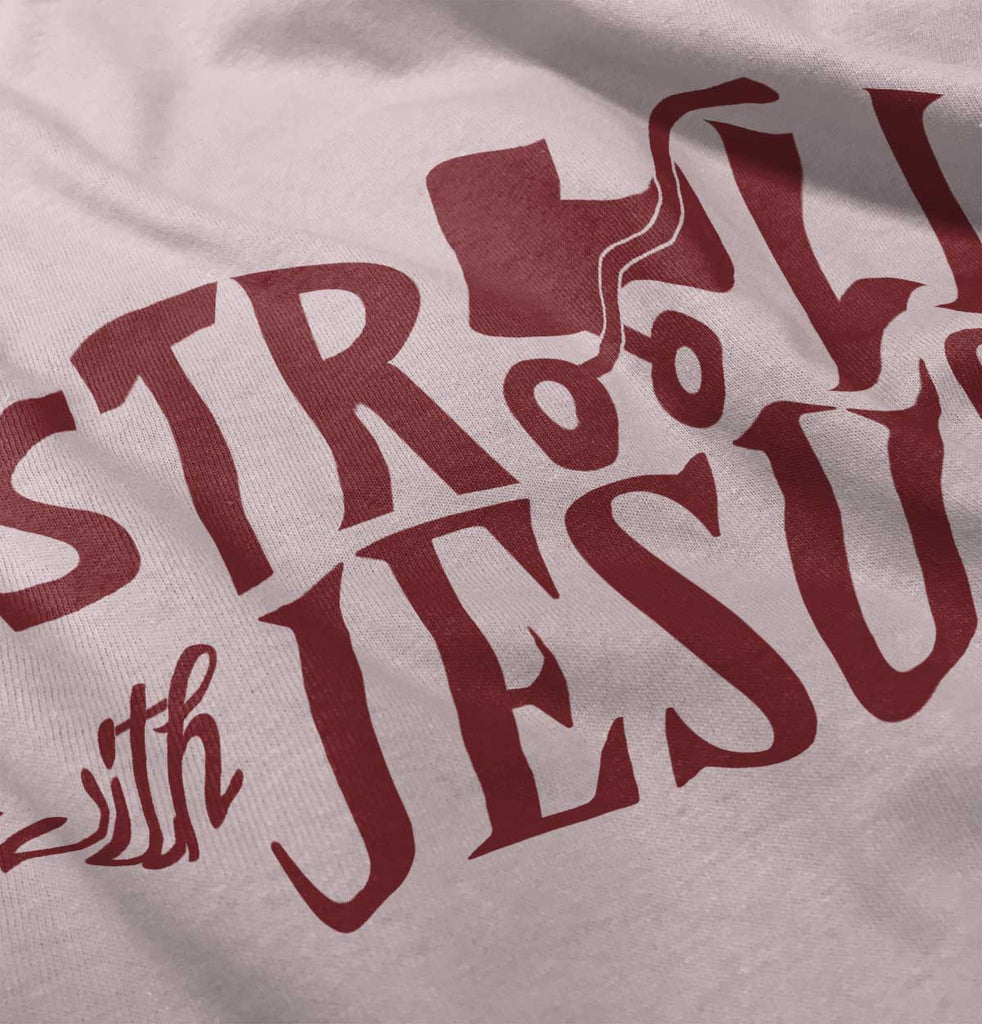 Stroll With Jesus Toddler Ruffled Trim T-Shirt-Direct To Garment Print-Brisco Baby