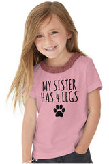 Sister has 4 legs Toddler Ruffled Trim T-Shirt-Direct To Garment Print-Brisco Baby