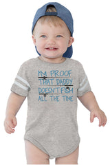 Fish All The Time Football Romper Bodysuit-Direct To Garment Print-Brisco Baby