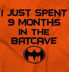 9 Months in Batcave Romper Bodysuit-Direct To Garment Print-Brisco Baby