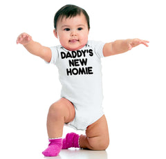Daddy's New Homie Romper Bodysuit-Direct To Garment Print-Brisco Baby