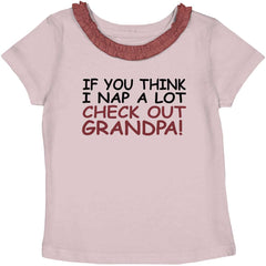 Check Out Grandpa Toddler Ruffled Trim T-Shirt-Direct To Garment Print-Brisco Baby