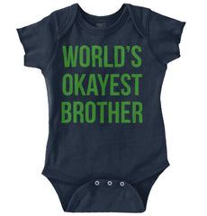 World's Okayest Brother Romper Bodysuit-Direct To Garment Print-Brisco Baby