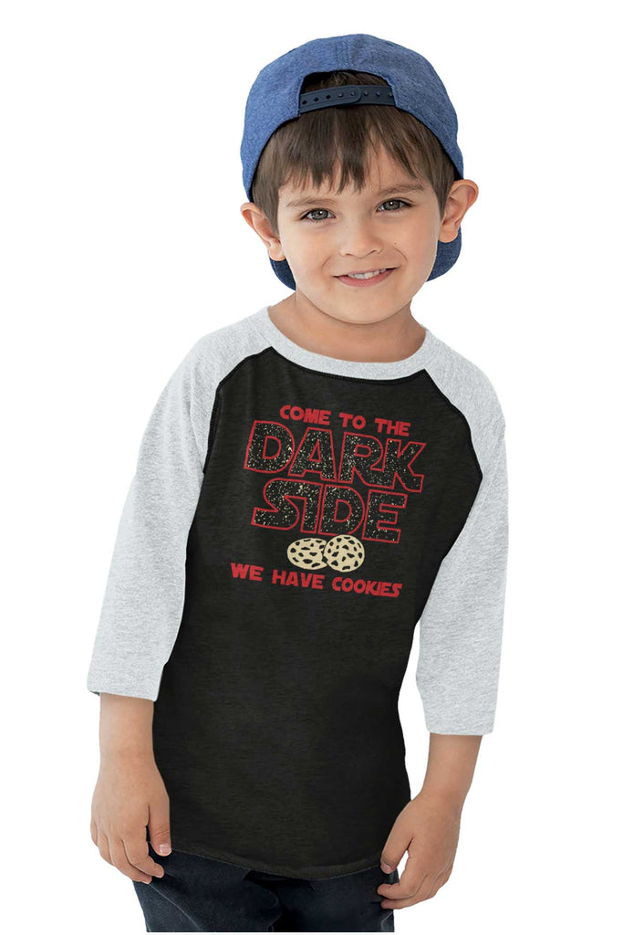Come To The Dark Side Toddler Baseball-Direct To Garment Print-Brisco Baby