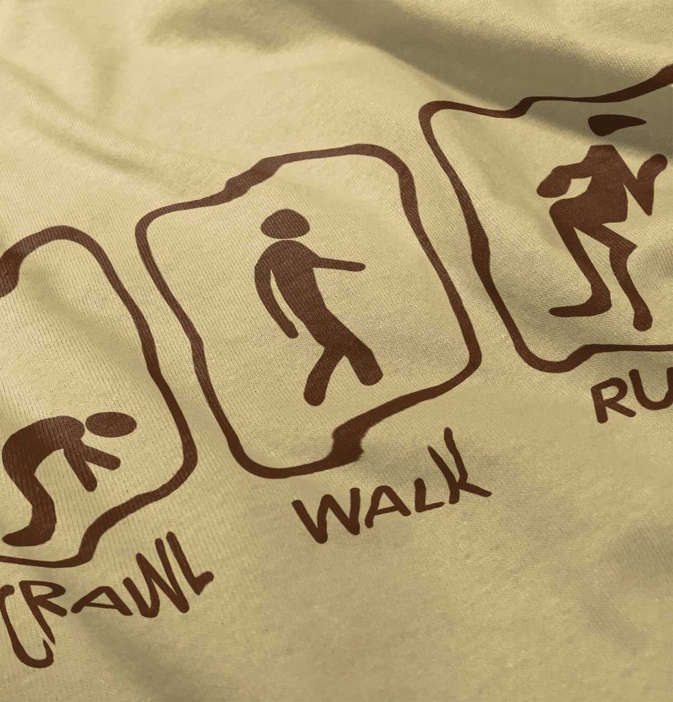 Crawl Walk Run Romper Bodysuit-Direct To Garment Print-Brisco Baby