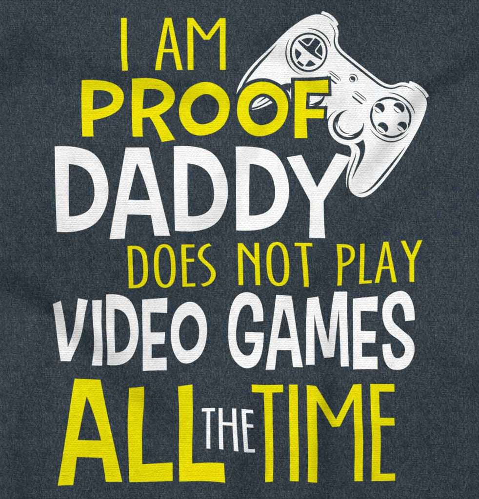 Daddy Plays Video Games Football Romper Bodysuit-Direct To Garment Print-Brisco Baby