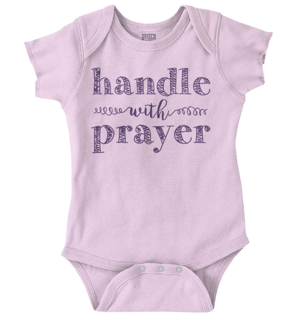 Handle With Prayer Romper Bodysuit-Direct To Garment Print-Brisco Baby