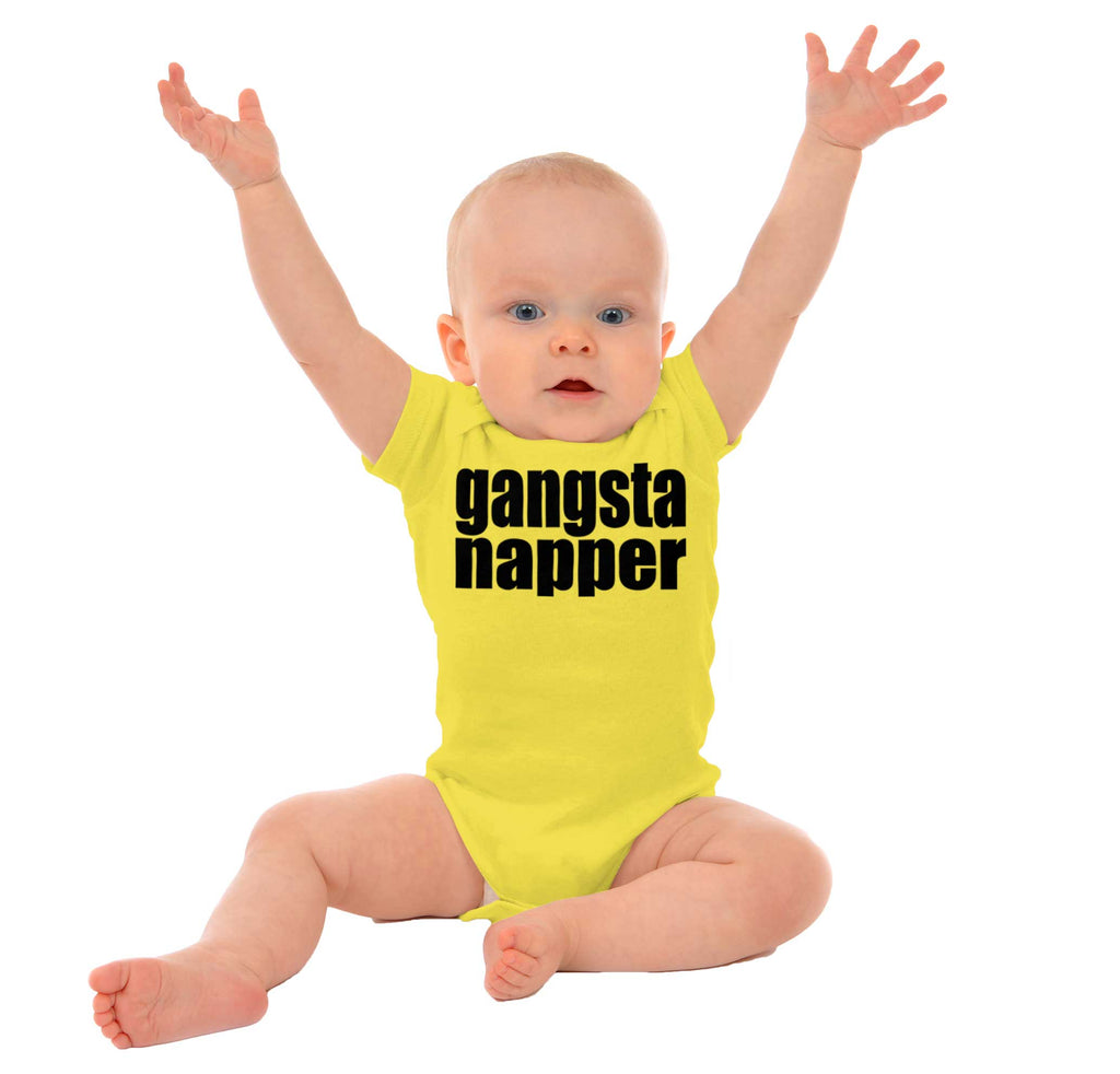 Gangsta Napper Romper Bodysuit-Direct To Garment Print-Brisco Baby