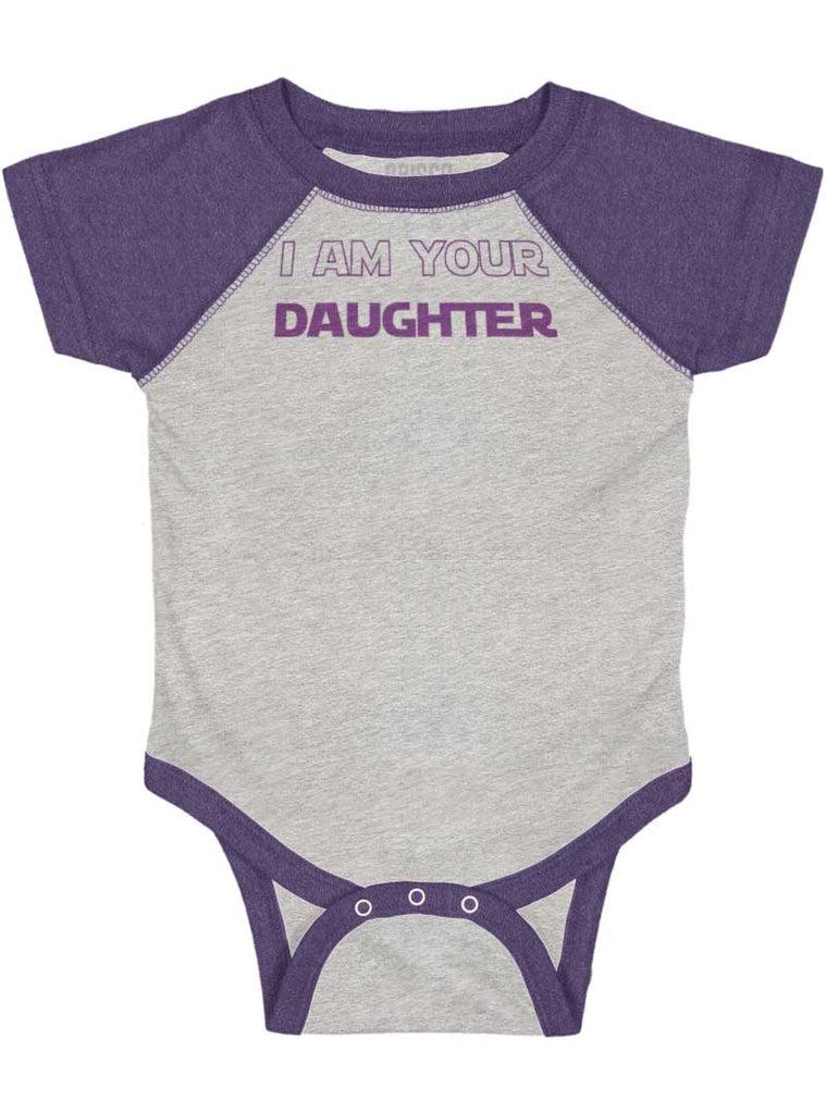 I Am Your Daughter Raglan Romper Bodysuit-Direct To Garment Print-Brisco Baby