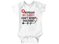 Cant Resist Doctors Romper Bodysuit-Direct To Garment Print-Brisco Baby
