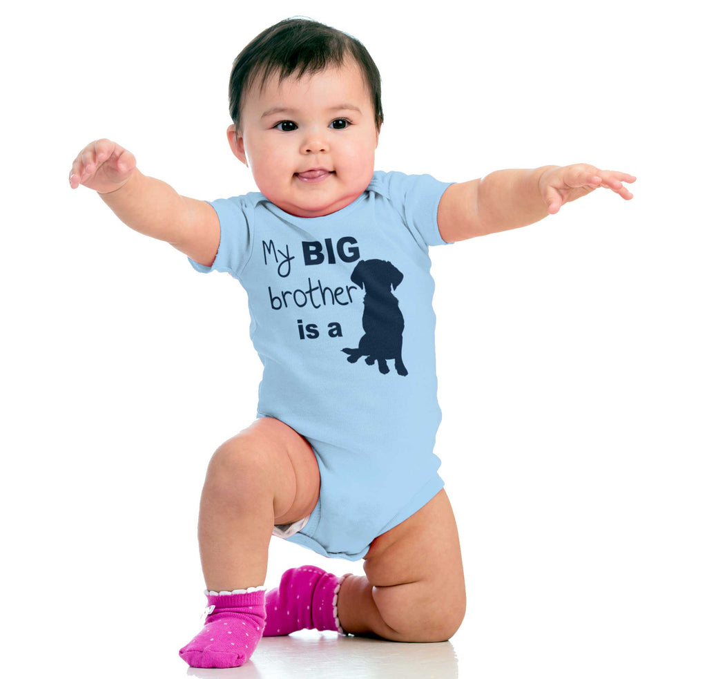 Brother is a Dog Romper Bodysuit-Direct To Garment Print-Brisco Baby