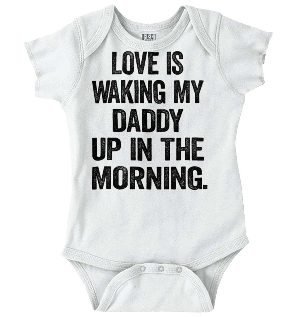 Waking Up Daddy Romper Bodysuit-Direct To Garment Print-Brisco Baby