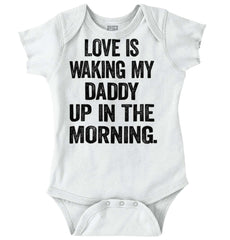Waking Up Daddy Romper Bodysuit-Direct To Garment Print-Brisco Baby