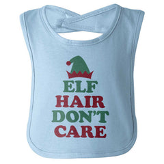 Elf Hair Don't Care Infant Baby Bib-Direct To Garment Print-Brisco Baby