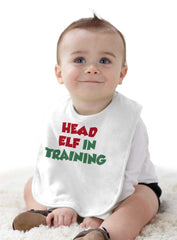 Head Elf Training Infant Baby Bib-Direct To Garment Print-Brisco Baby