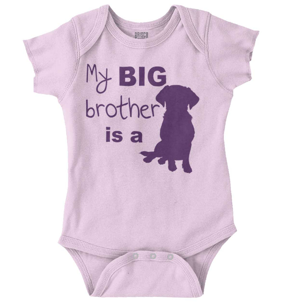 Brother is a Dog Romper Bodysuit-Direct To Garment Print-Brisco Baby