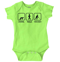 Crawl Walk Hockey Romper Bodysuit-Direct To Garment Print-Brisco Baby