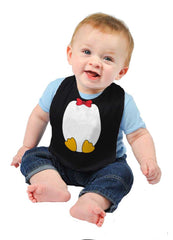 Baby Penguin Tuxedo Infant Baby Bib-Direct To Garment Print-Brisco Baby