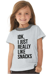 Really Like Snacks Toddler Ruffled Trim T-Shirt-Direct To Garment Print-Brisco Baby