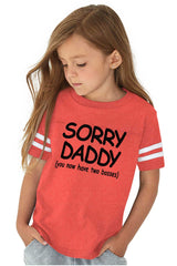 Sorry Daddy Toddler Football Jersey Tee-Direct To Garment Print-Brisco Baby