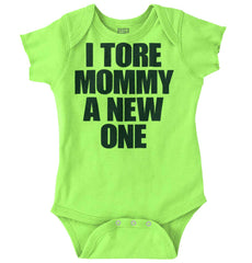 Tore Mommy A New One Romper Bodysuit-Direct To Garment Print-Brisco Baby